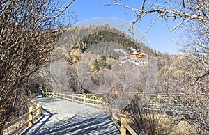 Chonggu monastery at Yading Nature Reserve in Sichuan, China