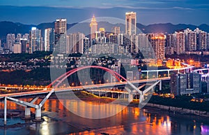 Chongqing CaiYuanBa Bridge at Night photo