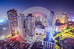 Chongqing, China Cityscape at Night