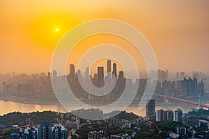 Chongqing, China downtown city skyline over the Yangtze River