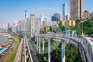 Chongqing, China Financial District cityscape