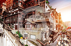 Chongqing, China`s classical architecture: Hongyadong