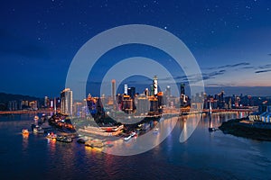 Chongqing City in The Light of Star photo