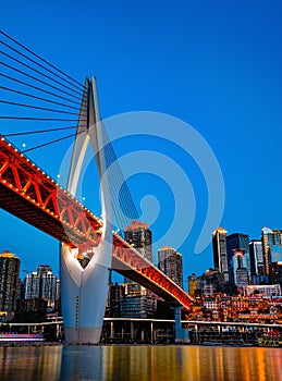 Chongqing DongShuiMen Bridge at Night
