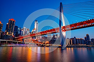 Chongqing DongShuiMen Bridge at Night photo