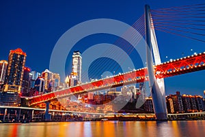 Chongqing DongShuiMen Bridge at Night photo