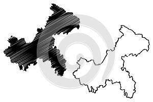 Chongqing map vector