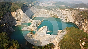 Bird View of Natural Mine Park and Human photo