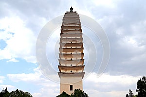 Chongshen temple and Three Pagodas in Dali. Yunnan province. China.