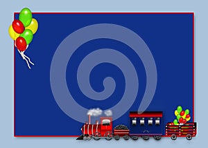 Choo Choo Train Carrying Balloons - Graphic