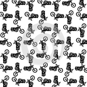 Chooper motorcycle drawing motif pattern