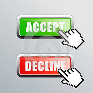 Choose accept or decline web buttons