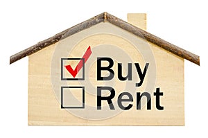 Choose buy home written concept.