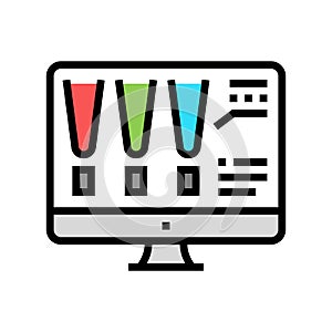 choose color lighting on computer screen color icon vector illustration