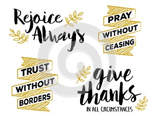 Rejoice Always, Pray without Ceasing, Give Thanks in all Circumstances, Faith Lettering Set