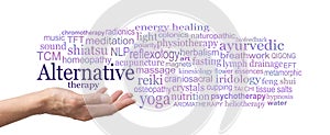 Choose from many different Alternative therapies word cloud