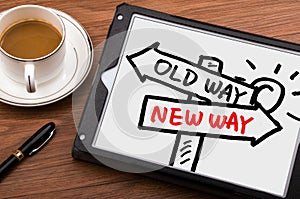 Choose new way concept