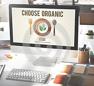 Choose Organic Healthy Eating Food Lifestyles Concept photo