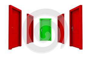 Choose the Right Door - Red and Green