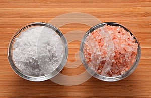 Choose your salt - Himalayan or rock salt top view