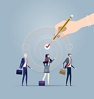 Choosing the best candidate for the job concept. Business concept vector illustration