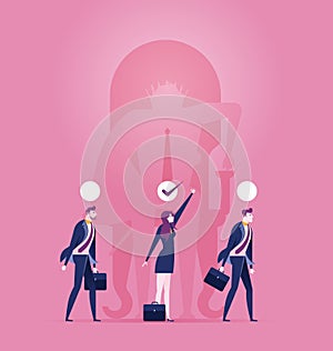 Choosing the best candidate for the job concept. Business concept vector illustration