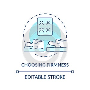 Choosing firmness blue concept icon photo