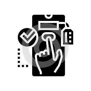 choosing product glyph icon vector illustration
