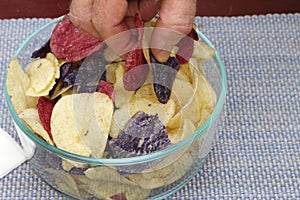 Choosing Red, White and Blue Potato Chips