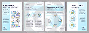 Choosing IT staffing company blue brochure template