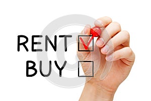 Choosing To Rent Not To Buy Real Estate Concept