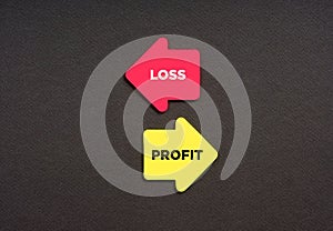 Choosing the way to profit or loss alternative options. Business finance concept