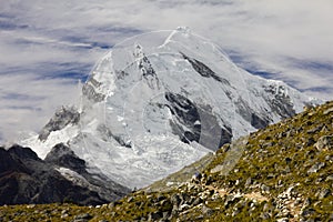 Chopicalqui Peak in Cordilera Blanca, Peru, South America