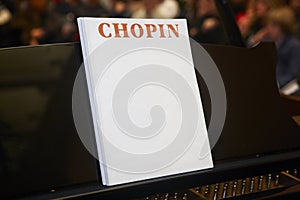 Chopin classical musical score with piano and background