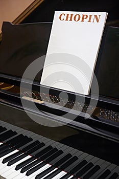 Chopin classical musical score with piano and background