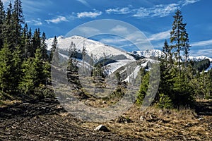 Chopok peak in Low Tatras mountains, Slovakia, hiking theme