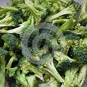 Chopped broccoli. green natural close up background.