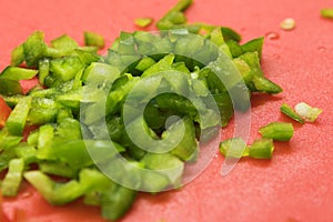 Chopped capsicum aka green peppers