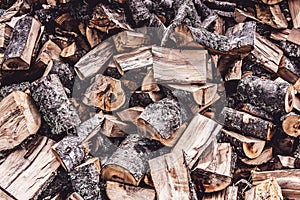 Chopped Fire Wood Logs Stack Pile Background