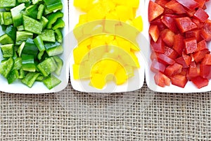 Chopped fresh colored Bell Pepper