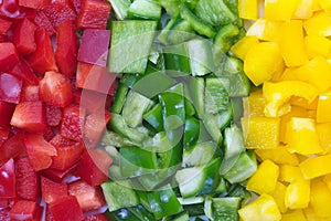 Chopped fresh colored Bell Pepper