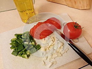 Chopped fresh vegetables