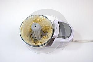 Chopped Garlic in Food Processor