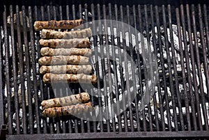 Chopped meat kebapcheta charcoal grill