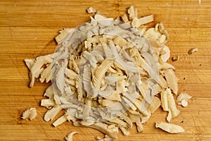 chopped mushrooms (Pleurotus)