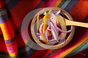 Chopped Onion with Chili closeup photo