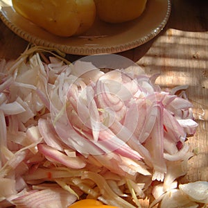 Chopped red onions