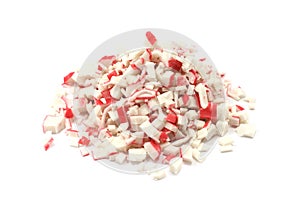 Chopped pieces of crab meat