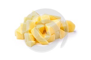 Chopped potato isolated on a white background