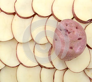 Chopped potatoes background